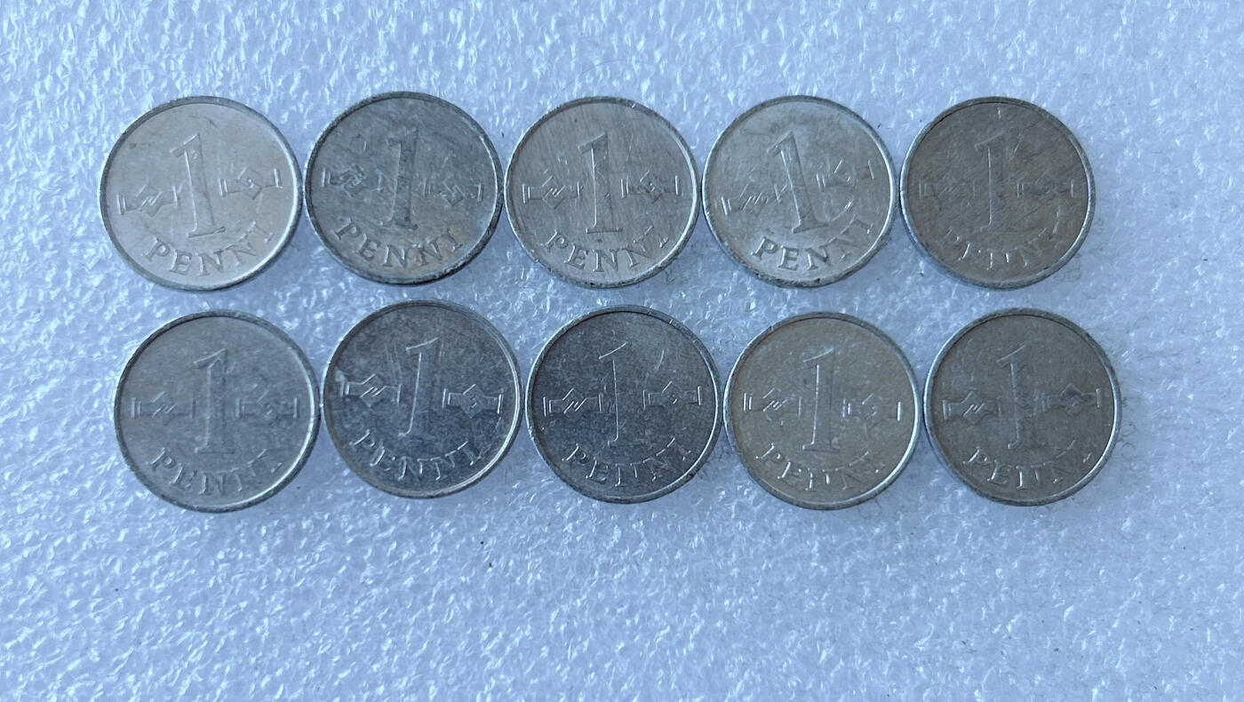 第一海外回流一元起拍收藏 散币专场 第105期 芬兰1芬尼铝币 10枚