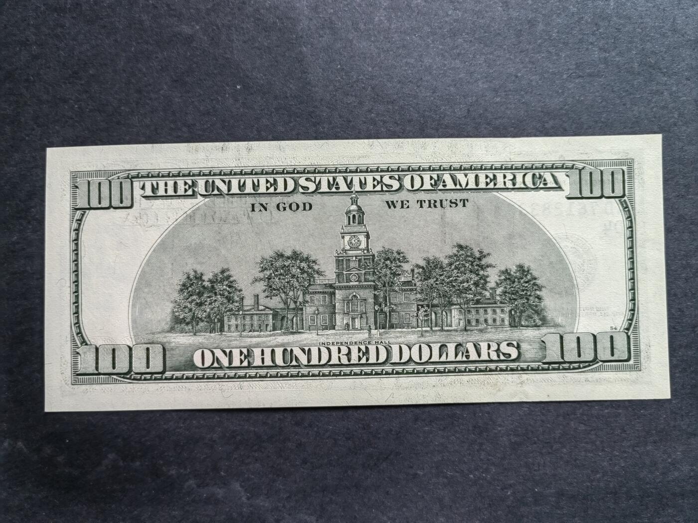 外中纸币专场240801第七场 1996年100美元，全新品相UNC。