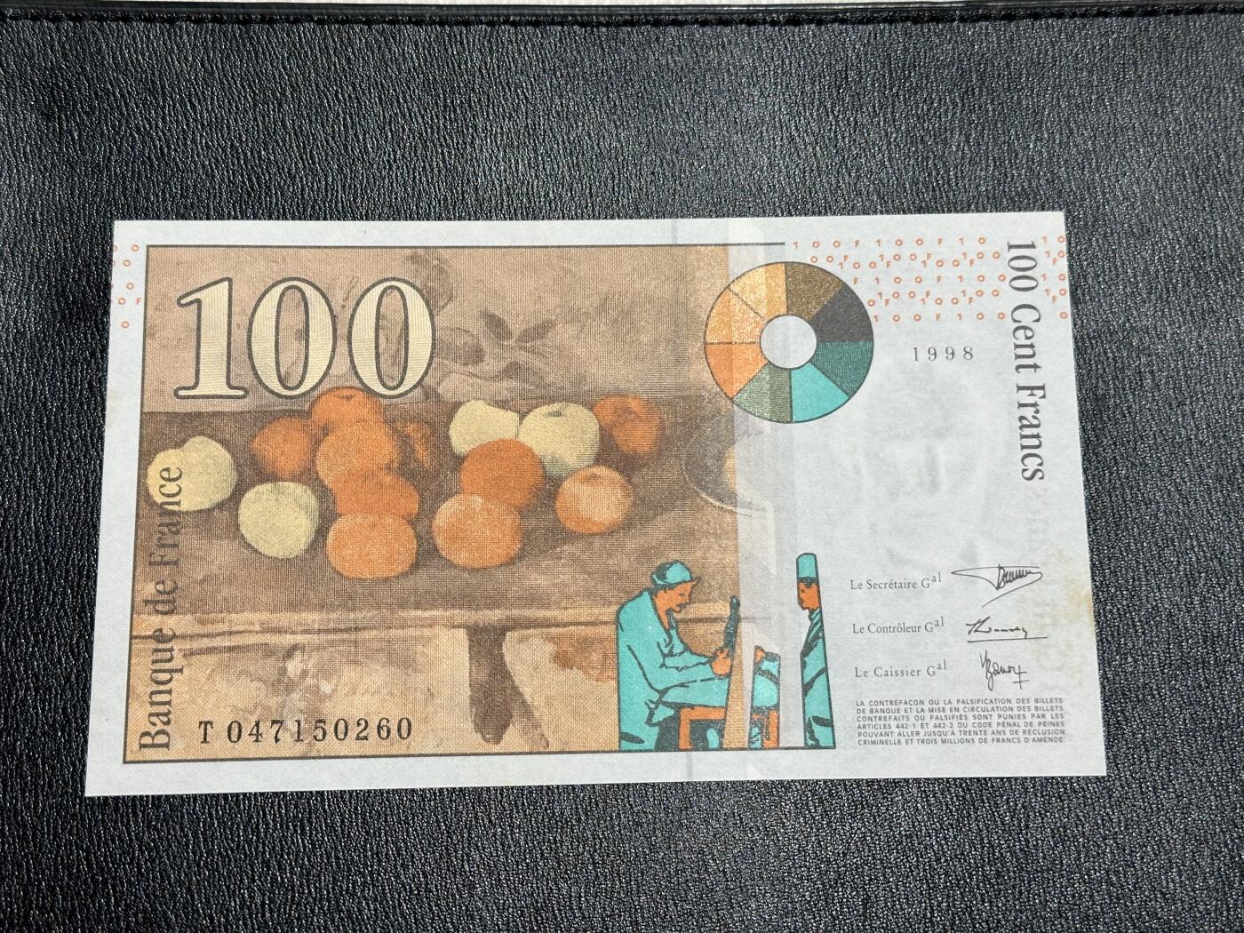 《外钞收藏家》第三百九十七期 1998年法国末版100法郎 UNC- 有潮