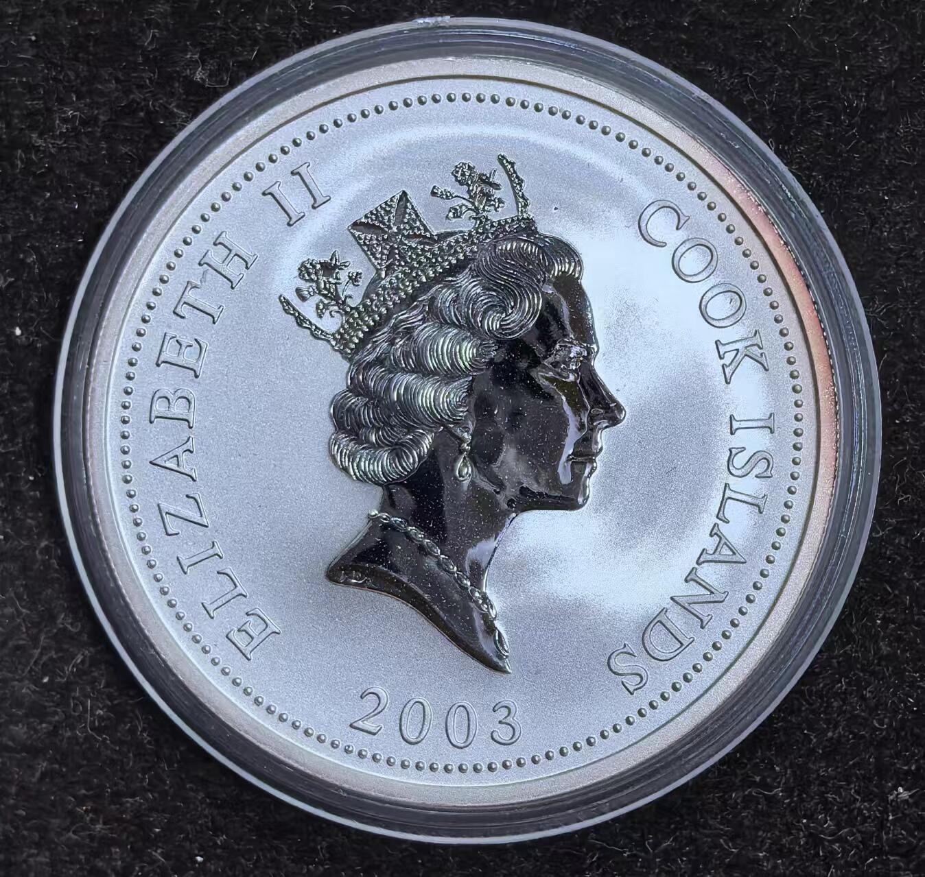 北京马甸外国币专卖微拍第124期，外国金银币专场，陆续上新，欢迎关注 库克.2003年中国古典文学--聊斋志异彩色银币.1盎司