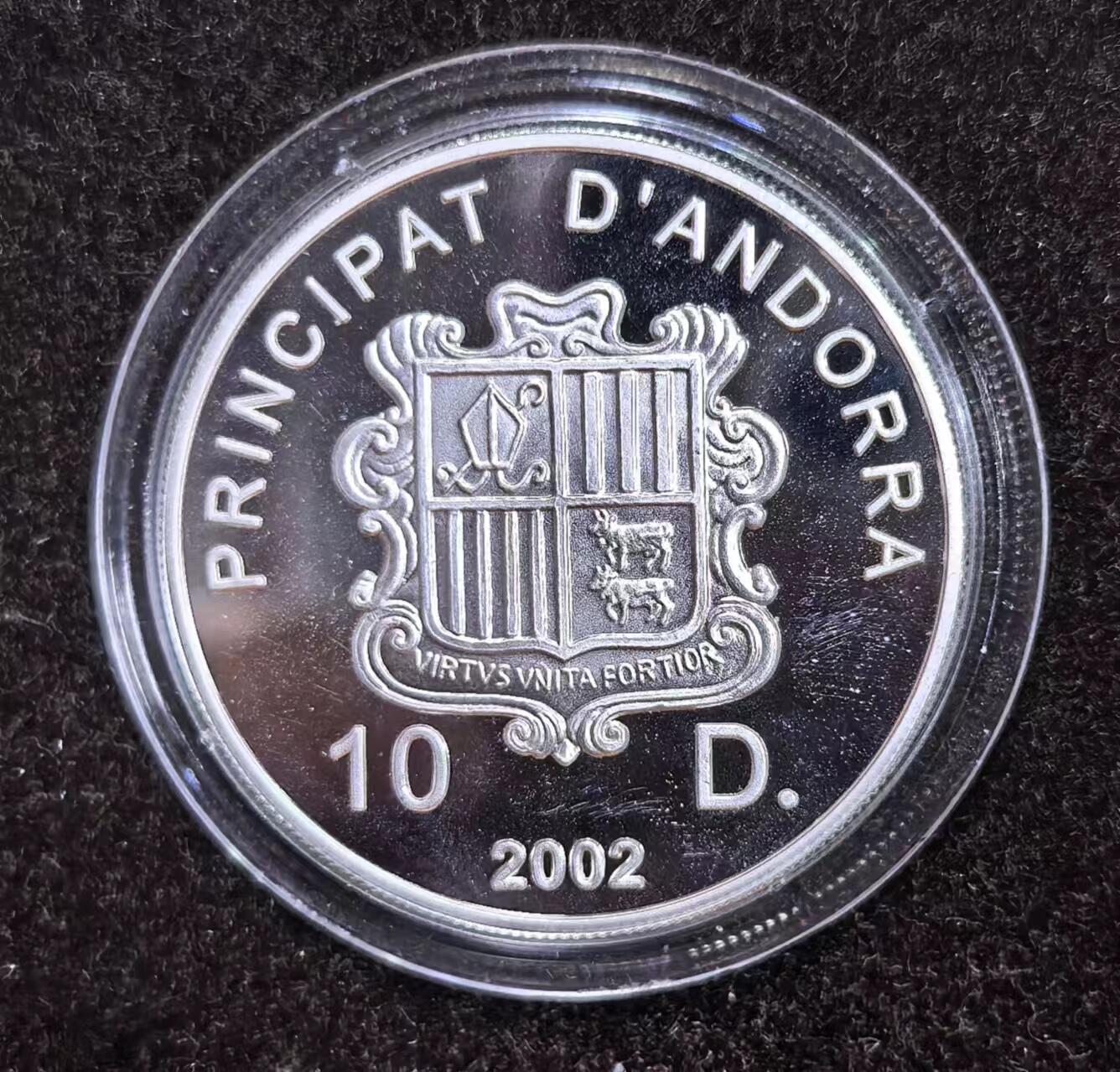 北京马甸外国币专卖微拍第124期，外国金银币专场，陆续上新，欢迎关注 2002年安道尔纪念盐湖城冬奥会1盎司精制银币