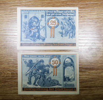 【融合斋】世界货币、纪念章专场No.1 - 德紧纸钞2枚一套