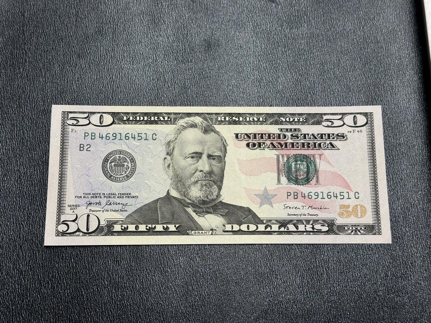 《外钞收藏家》第三百九十七期 2017年美国50美元 全新UNC