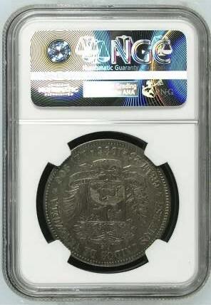 NGC-AU50委内瑞拉1935年5玻利瓦尔克朗银币