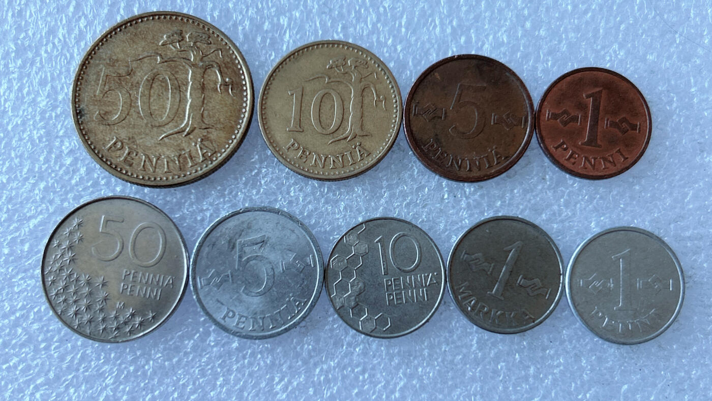 第一海外回流一元起拍收藏 散币专场 第105期 芬兰硬币 9枚