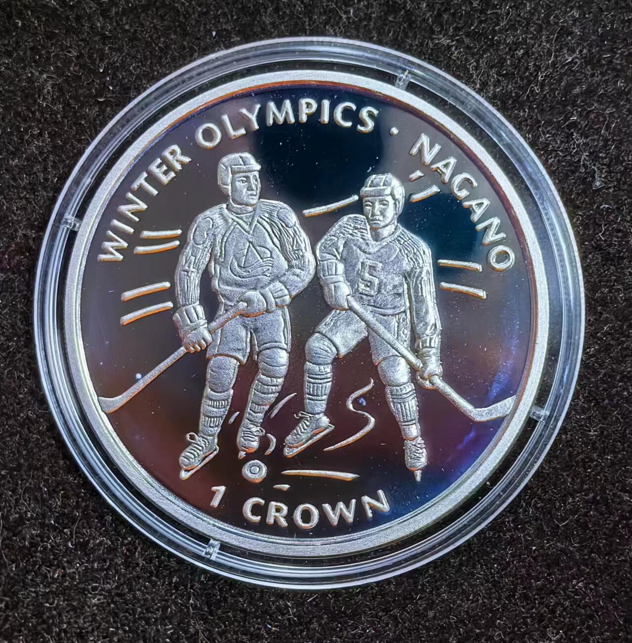 北京马甸外国币专卖微拍第124期，外国金银币专场，陆续上新，欢迎关注 1998年马恩岛纪念长野冬奥会精制银币