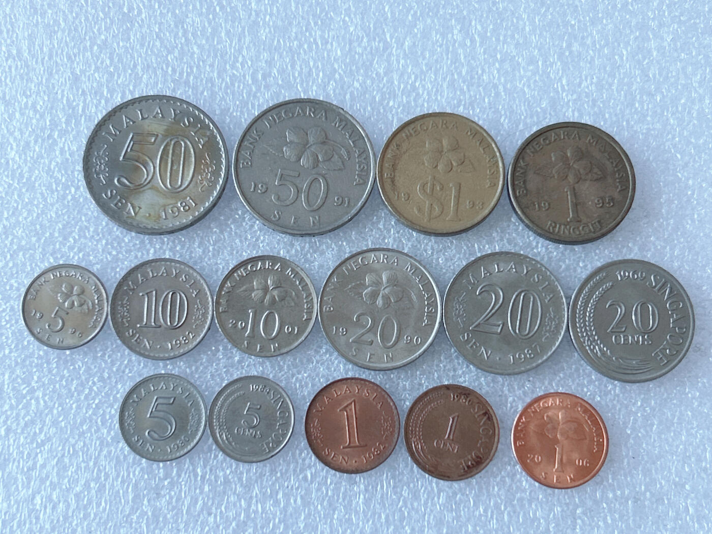 第一海外回流一元起拍收藏 散币专场 第105期 马来西亚硬币 15枚 无重复