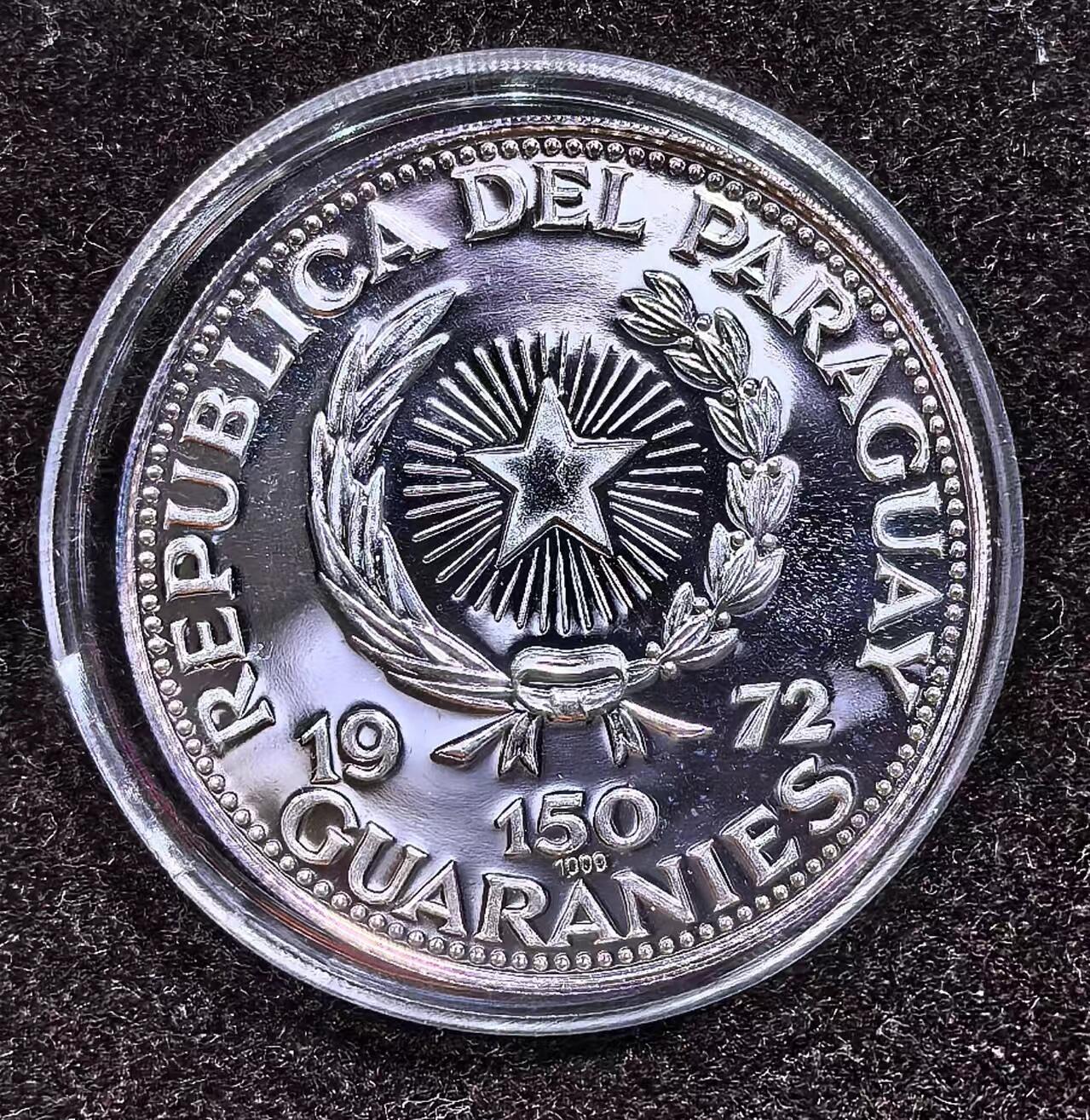 北京马甸外国币专卖微拍第124期，外国金银币专场，陆续上新，欢迎关注 少见的1972年巴拉圭纪念慕尼黑奥运会精制银币25克，成色999