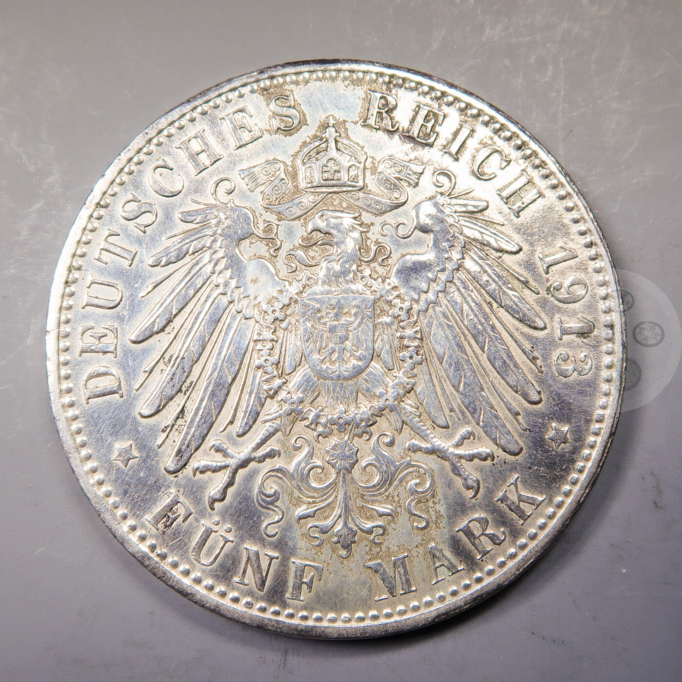 【融合斋】世界货币、纪念章专场No.1 1913年德国拜仁国王奥托5马克银币