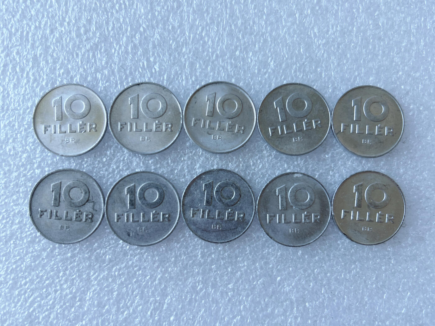 第一海外回流一元起拍收藏 散币专场 第105期 匈牙利10菲勒铝币 10枚