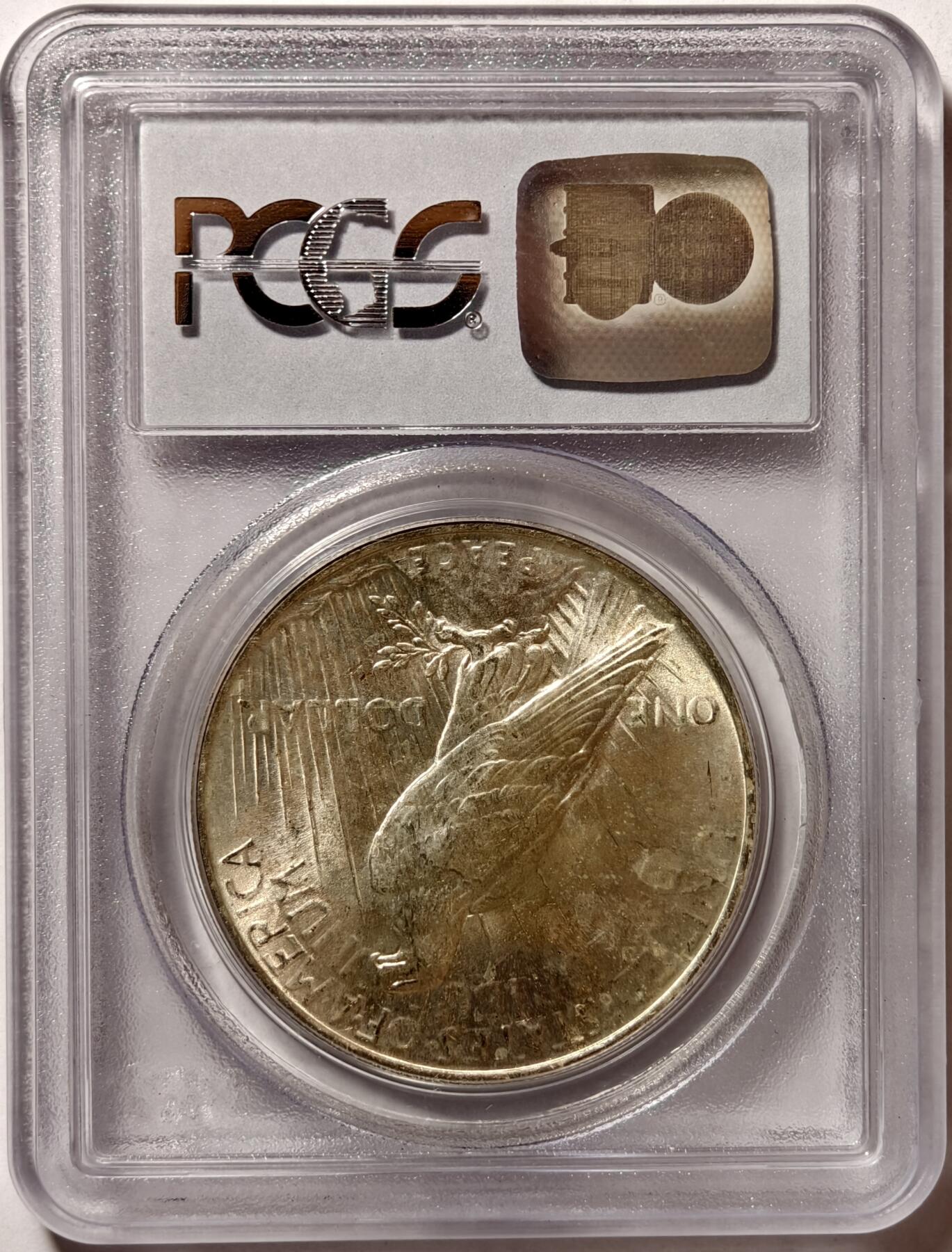 紫瑗钱币——第412期 美国 1923年 和平鸽 1元 银币 PCGS MS65 老盒严评 65难度比摩根高