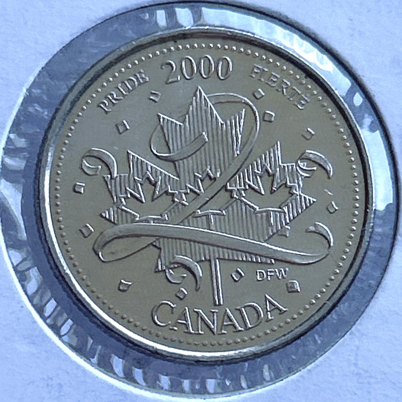 第一海外回流一元起拍收藏 散币专场 第107期 加拿大2000年迎接千禧年25分流通纪念币