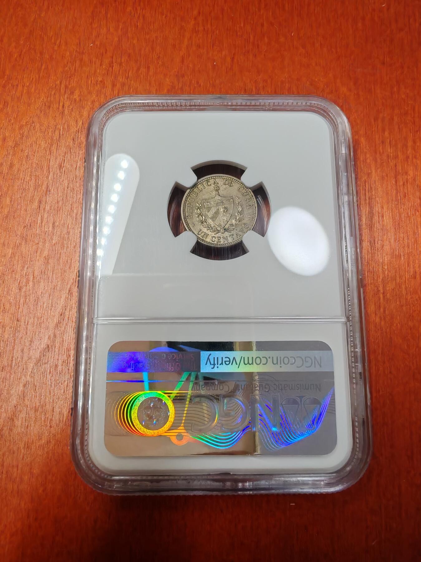 长老汇龙年精选第十五场拍卖 1916 古巴1分铜镍币，NGC MS63