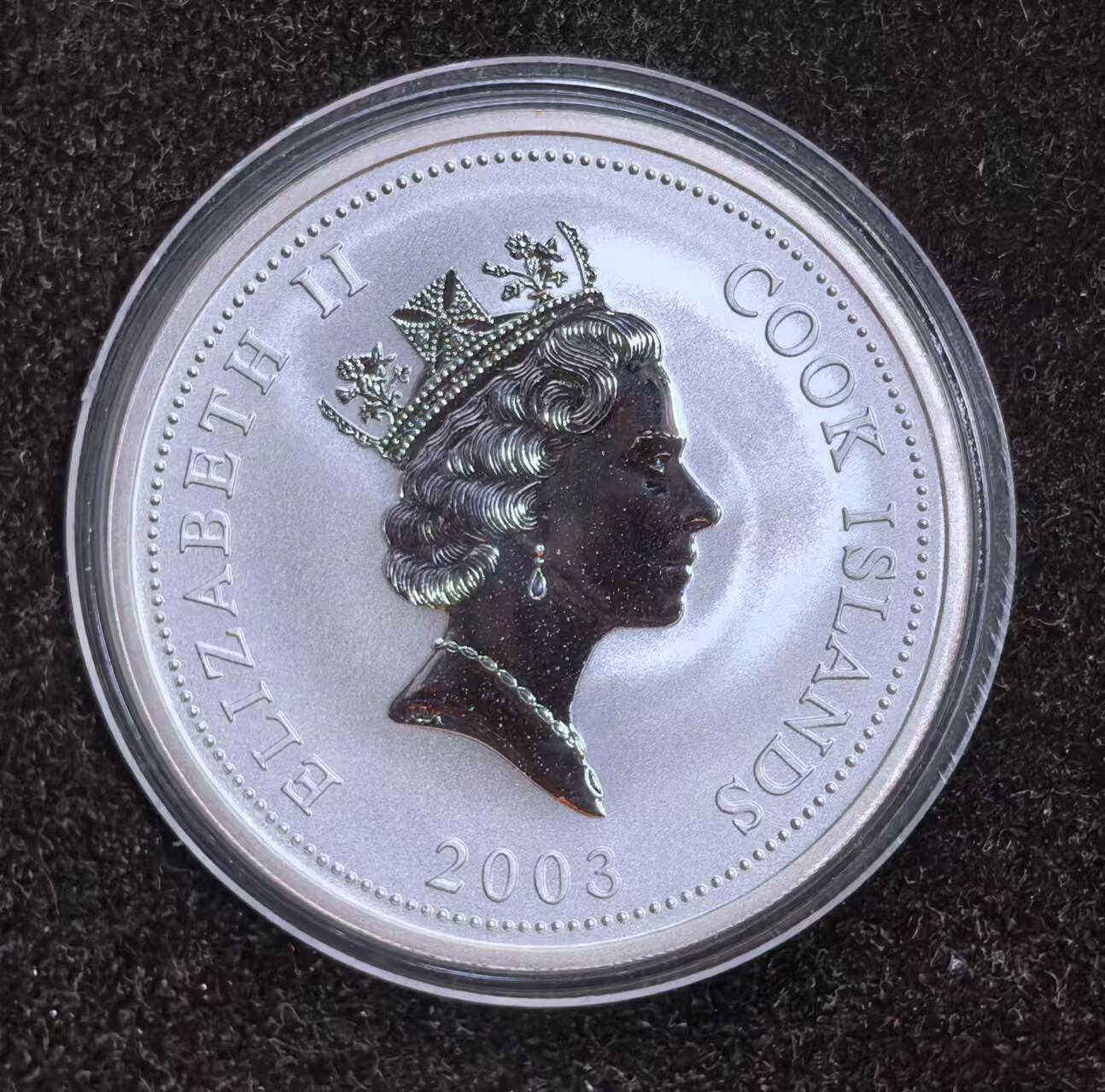 北京马甸外国币专卖微拍第124期，外国金银币专场，陆续上新，欢迎关注 库克.2003年中国古典文学--聊斋志异彩色银币.1盎司