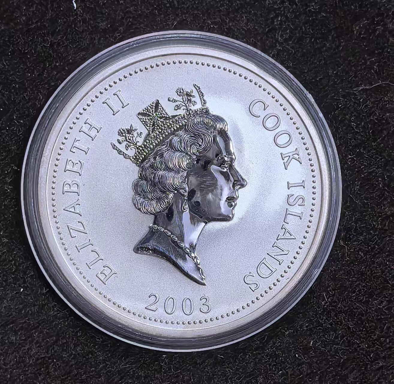 北京马甸外国币专卖微拍第124期，外国金银币专场，陆续上新，欢迎关注 库克.2003年中国古典文学--聊斋志异彩色银币.1盎司