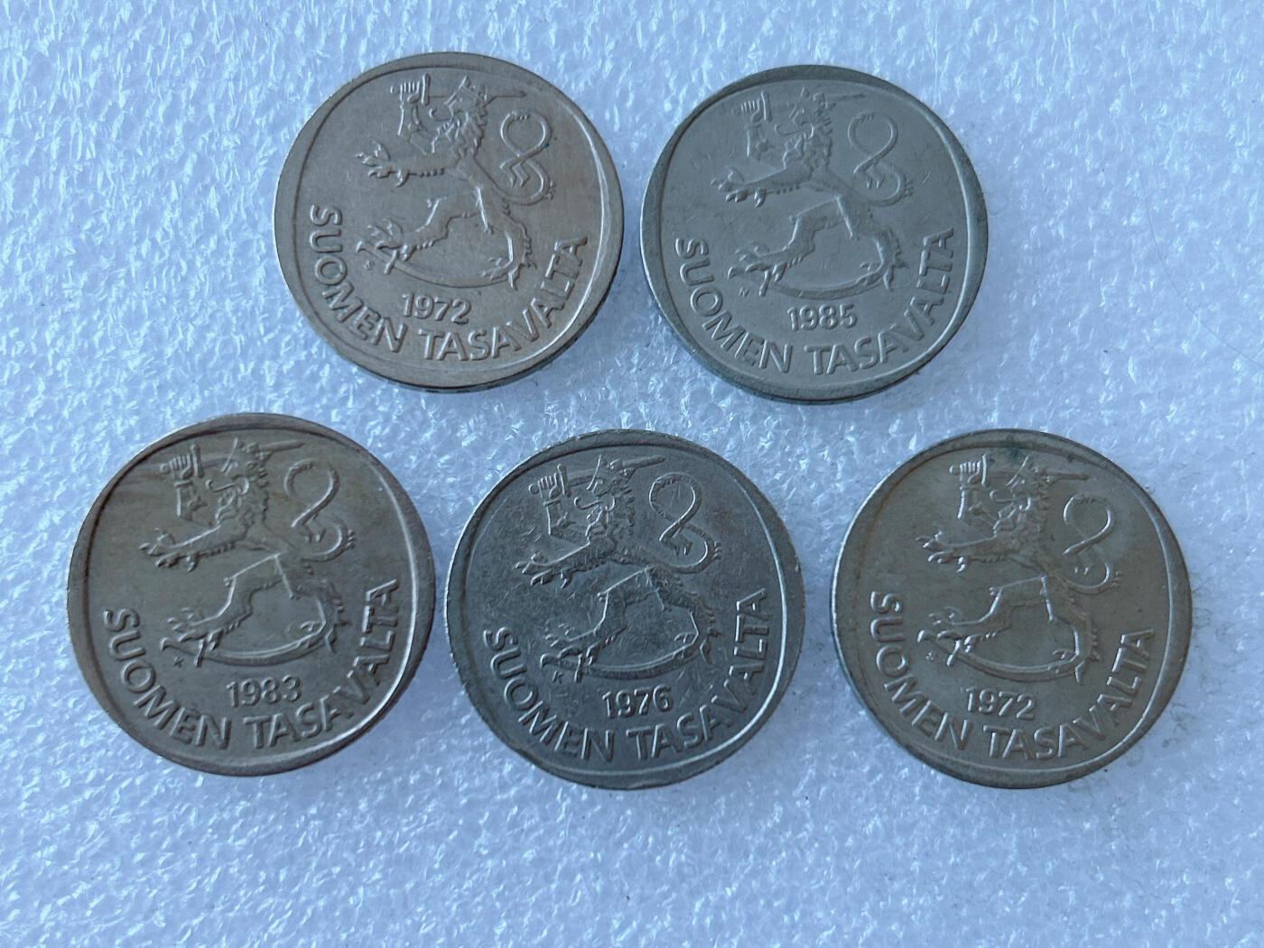 第一海外回流一元起拍收藏 散币专场 第105期 芬兰1马克 5枚