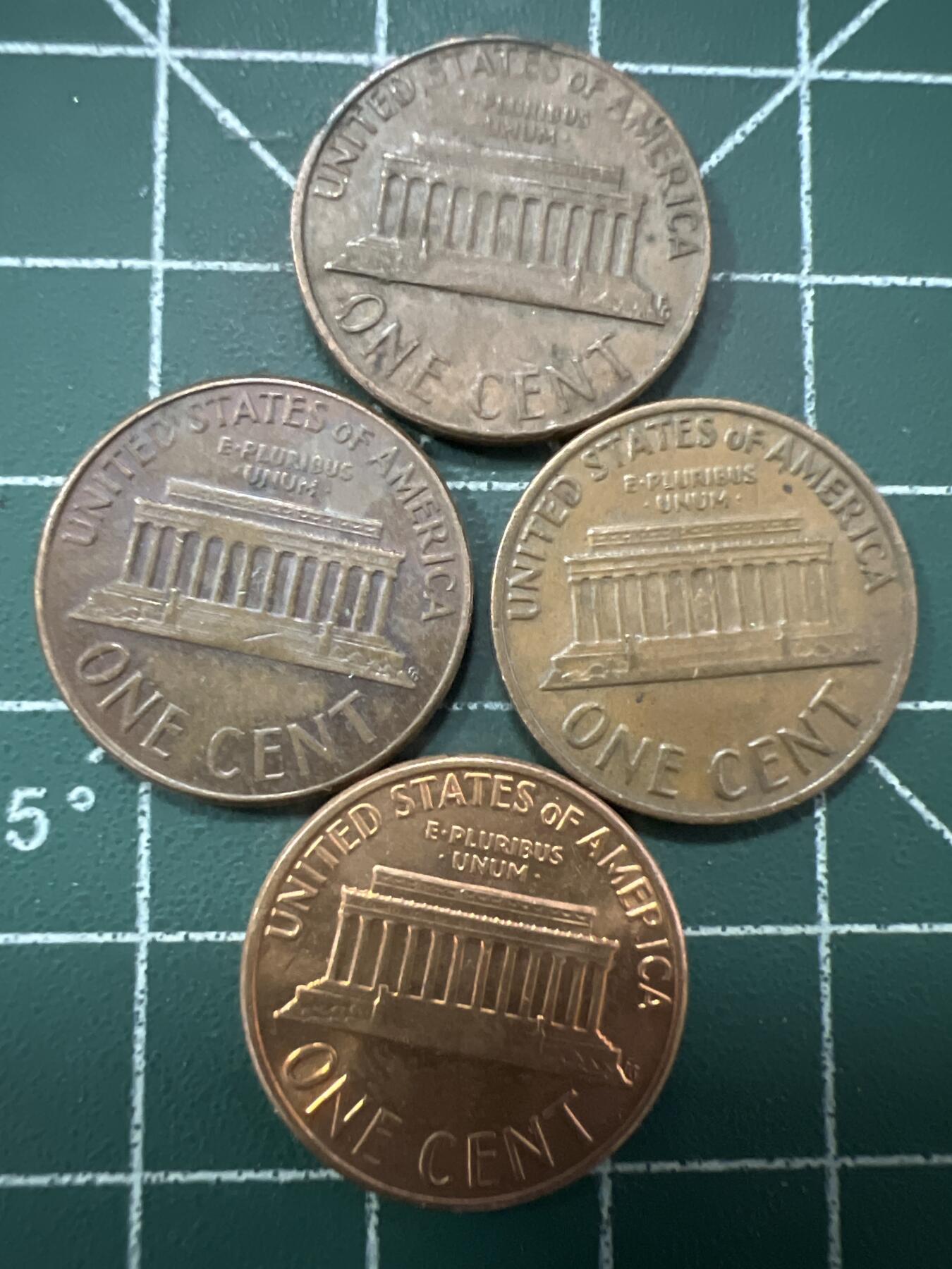 第668期 硬币专场 （无押金，捡漏，全场50包邮，偏远地区除外，接收代拍业务，本店十天发一次货） 美国一美分 4枚