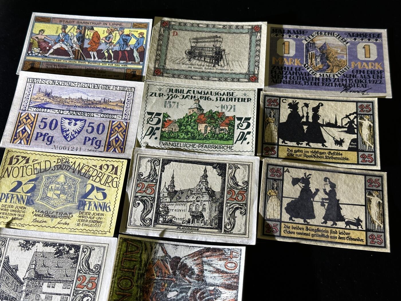 外中纸币专场240801第七场 德国紧急状态纸币，11张一起，基本全新。