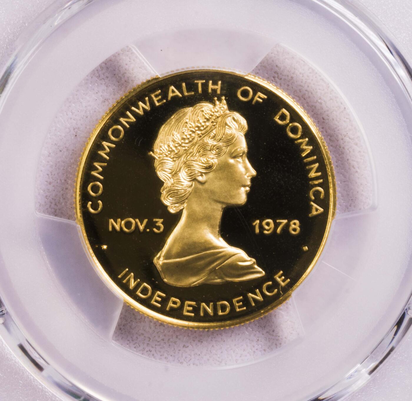 PCGS-PR67DCAM 1978多米尼克100元中东三巨头金币 唯一冠军
