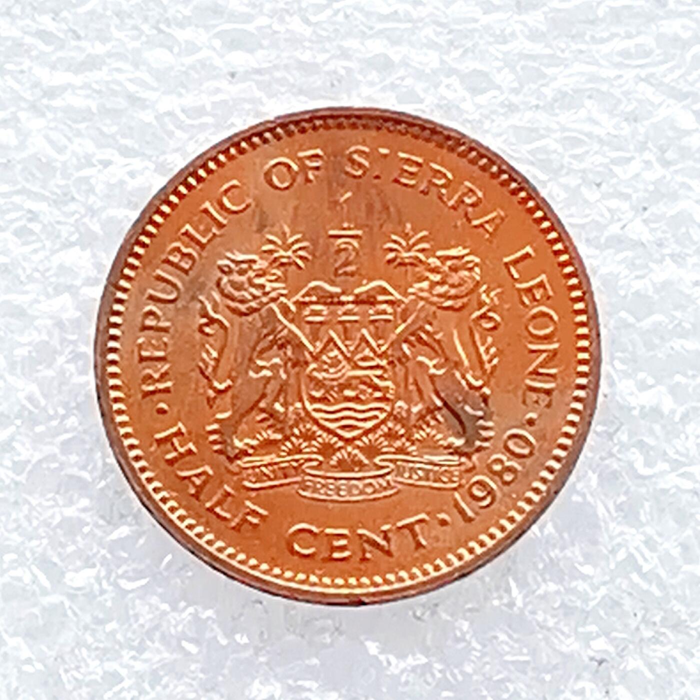 海外回流1元起拍小铺 各国钱币散币场 第14期 塞拉利昂1980年1/2分
