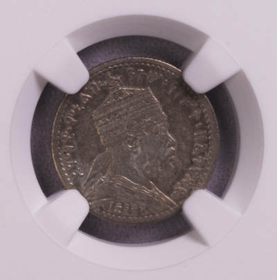 NGC-AU53 1889埃塞俄比亚右抬腿1G银币非常少见原味 - NGC-AU53 1889埃塞俄比亚右抬腿1G银币非常少见原味