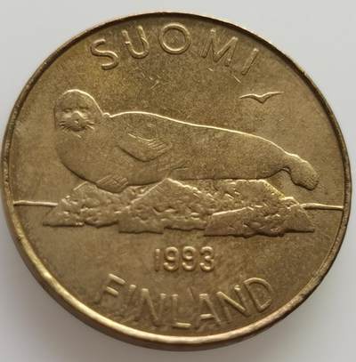 外国钱币散币场20240803（中拍皆有赠品），每周两拍，可寄存，周日统一发货 - 芬兰1993年海豹5马克
