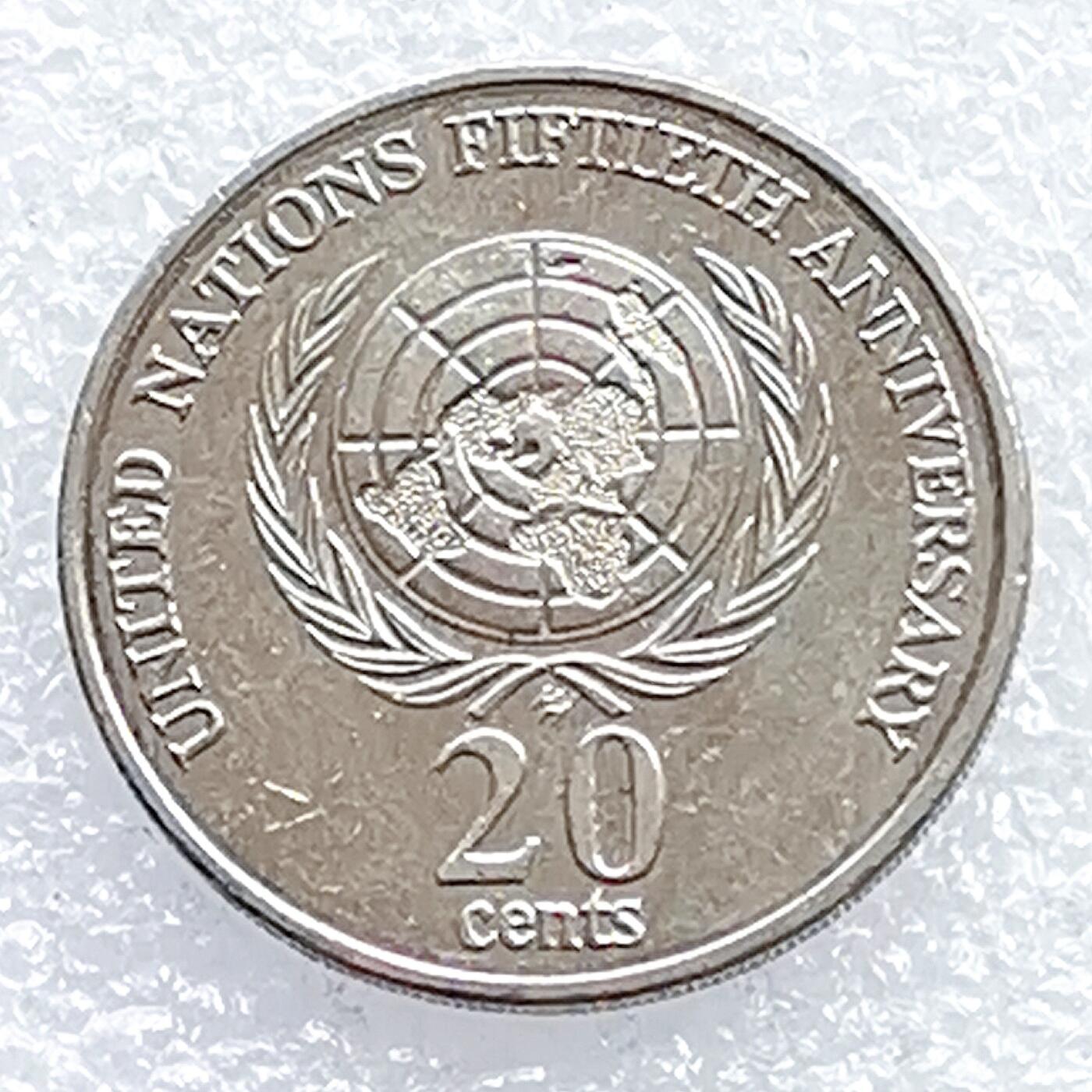 海外回流1元起拍小铺 各国钱币散币场 第14期 澳大利亚1995年20分纪念币 联合国50周年