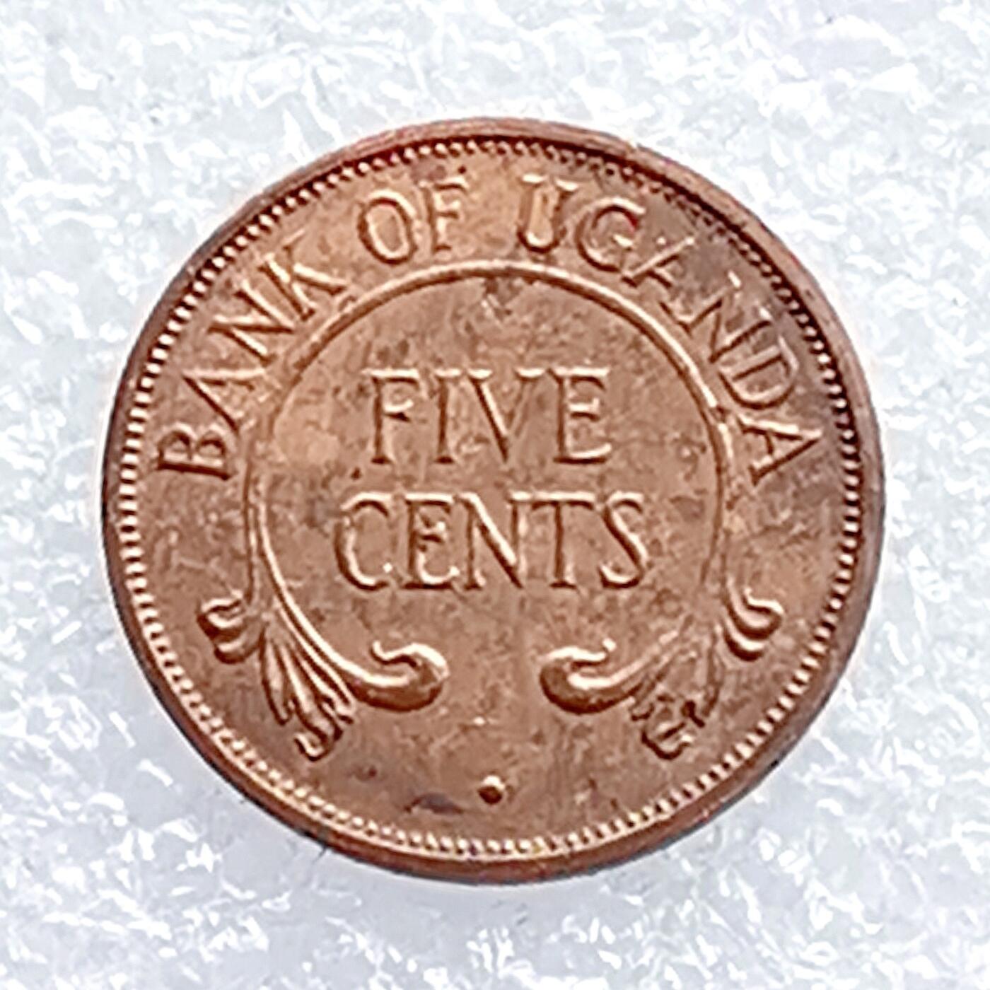 海外回流1元起拍小铺 各国钱币散币场 第14期 乌干达1966年5分铜币