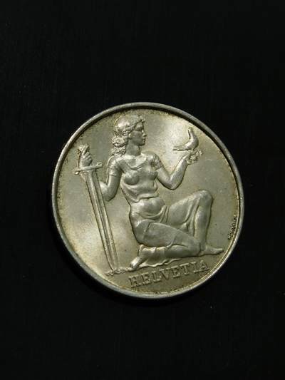 臻藏泉阁国内外钱币 - 瑞士女神5法郎银币