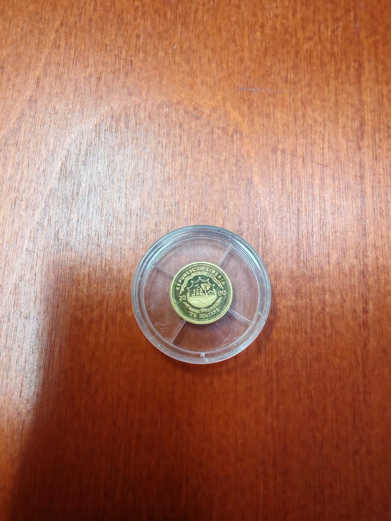 长老汇龙年精选第十六场拍卖 2000利比里亚乔治华盛顿25元金币，0.73克999金
