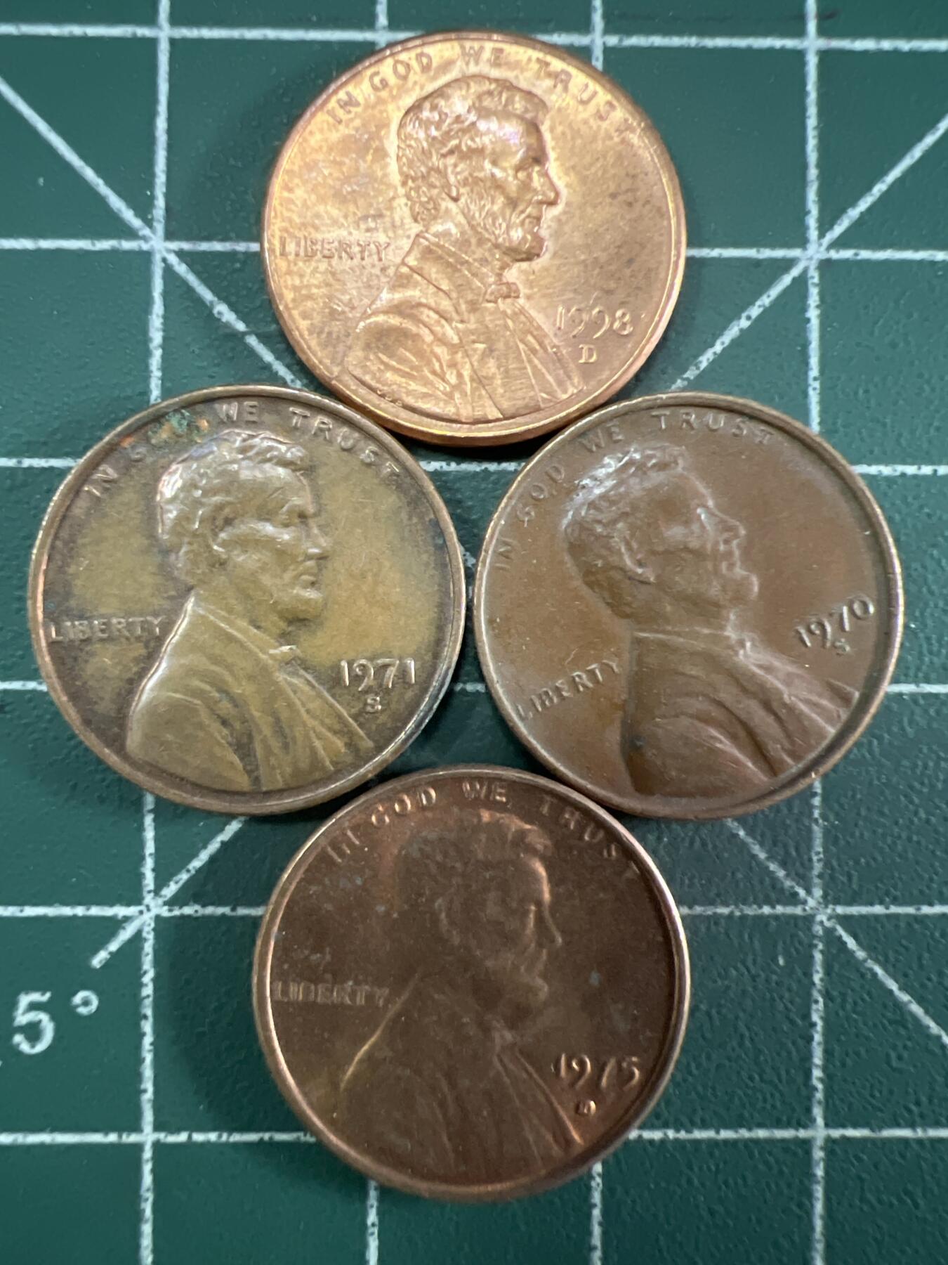 第669期 硬币专场 （无押金，捡漏，全场50包邮，偏远地区除外，接收代拍业务，本店十天发一次货） 美国一美分 4枚