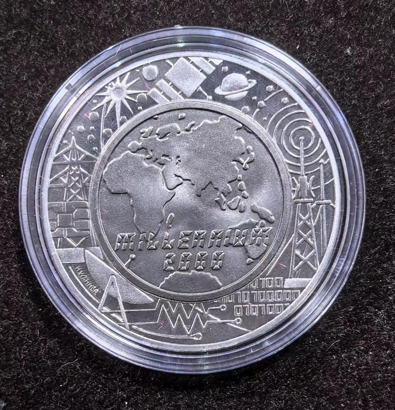 北京马甸外国币专卖微拍第124期，外国金银币专场，陆续上新，欢迎关注 2000年奥地利千禧年银钛合金双金属纪念币