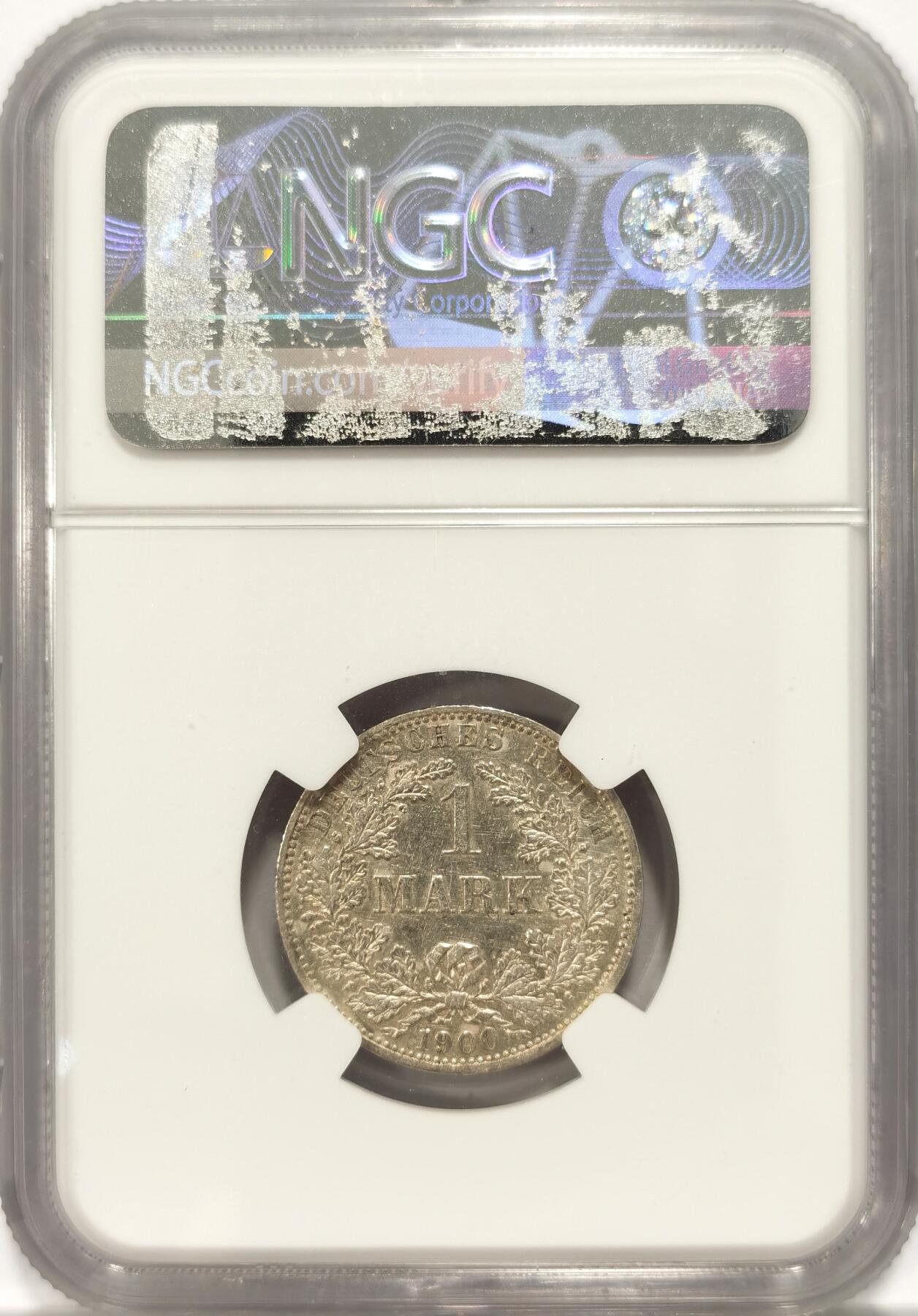 博洋堂世界钱币拍卖第086期（全场包邮） NGC AU58 德国1900年早期1马克 更高分没几个