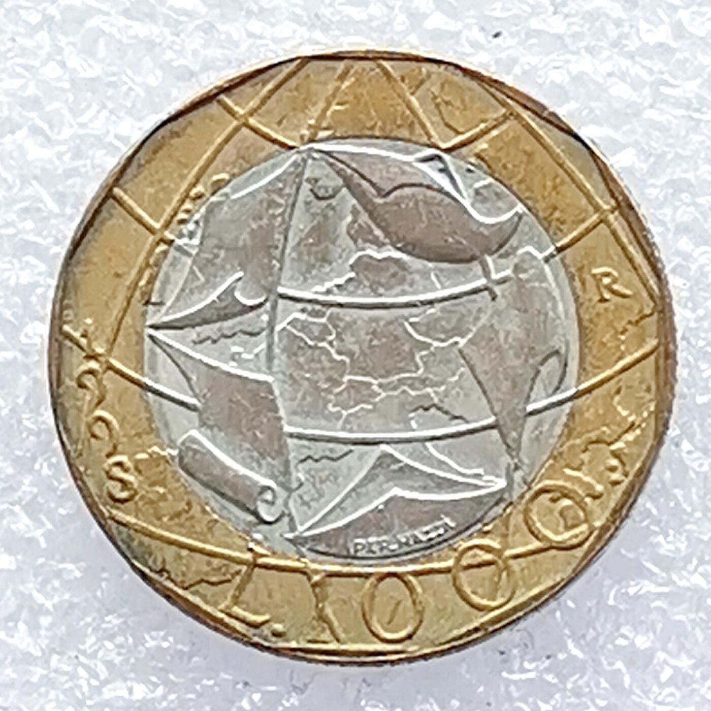 海外回流1元起拍小铺 各国钱币散币场 第14期 意大利1998年1000里拉双色币