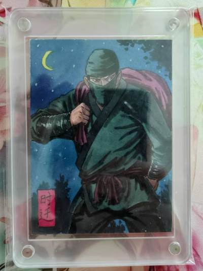 百里卡牌鞠嘉宁唯一亲签水浒手绘卡 - 百里卡牌 鞠嘉宁 唯一亲签手绘卡 107号时迁