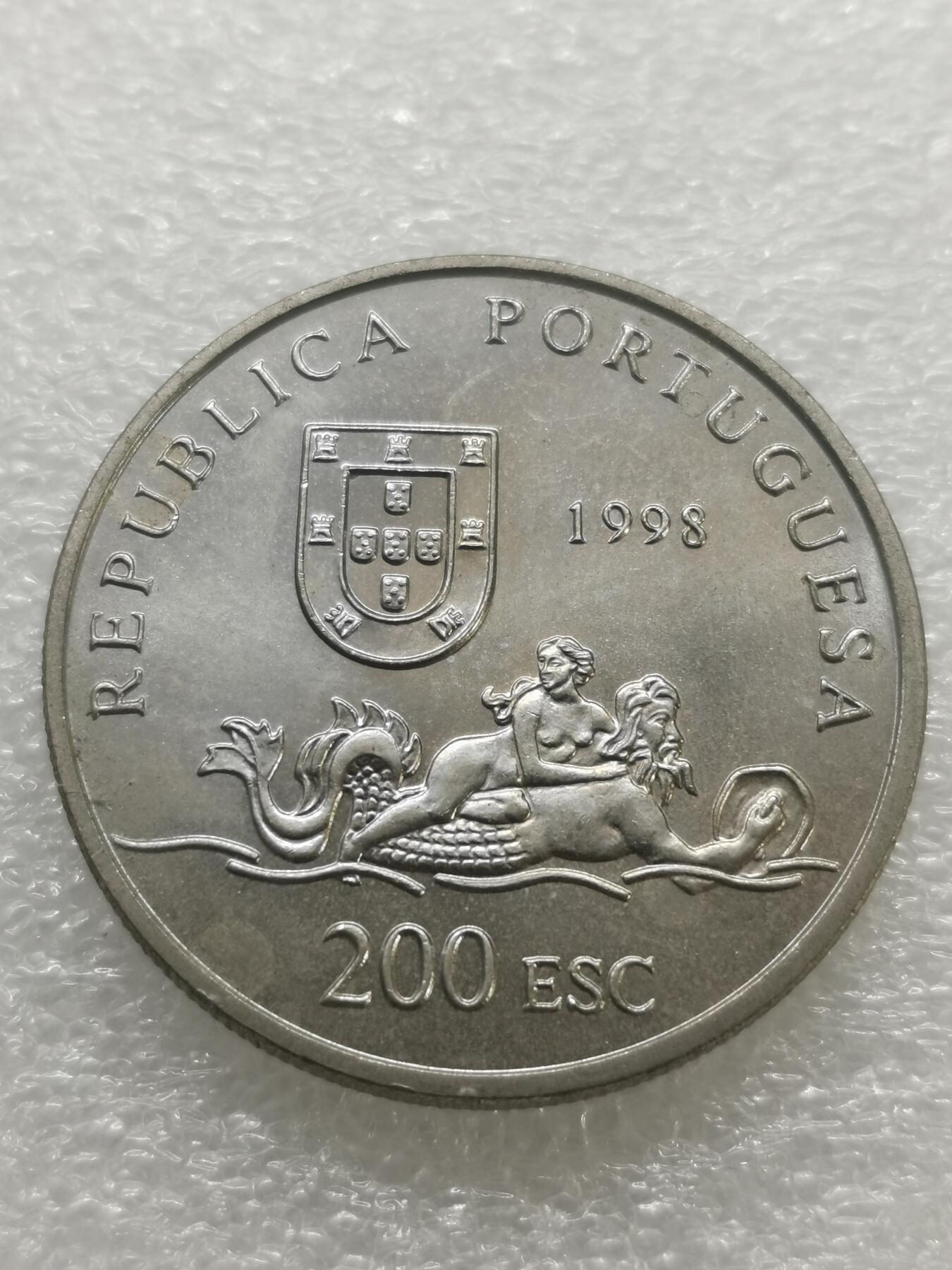 四叶草钱币 首拍 散币小银币 葡萄牙1998年200埃斯库多