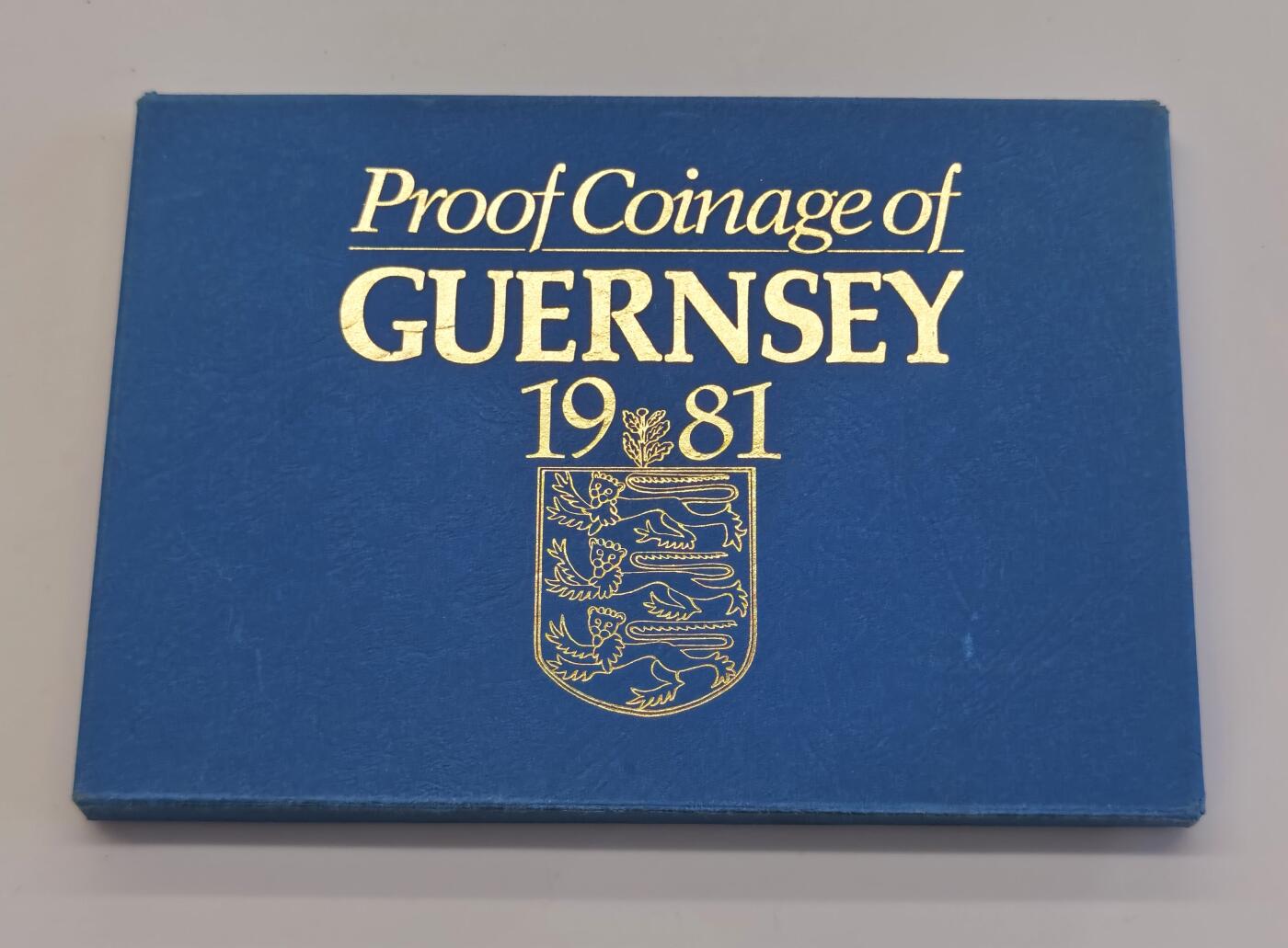 博洋堂世界钱币拍卖第086期（全场包邮） 根西岛1981年精制套币  铜币无氧化  经典三狮盾徽