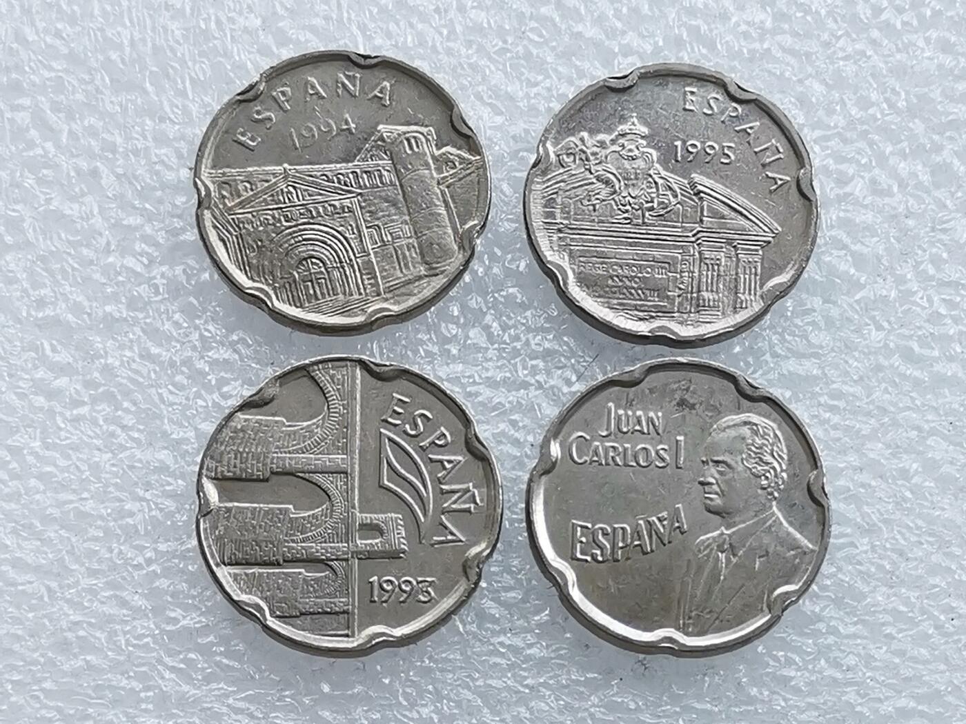 第一海外回流一元起拍收藏 散币专场 第106期 西班牙90年代50比塞塔硬币4枚