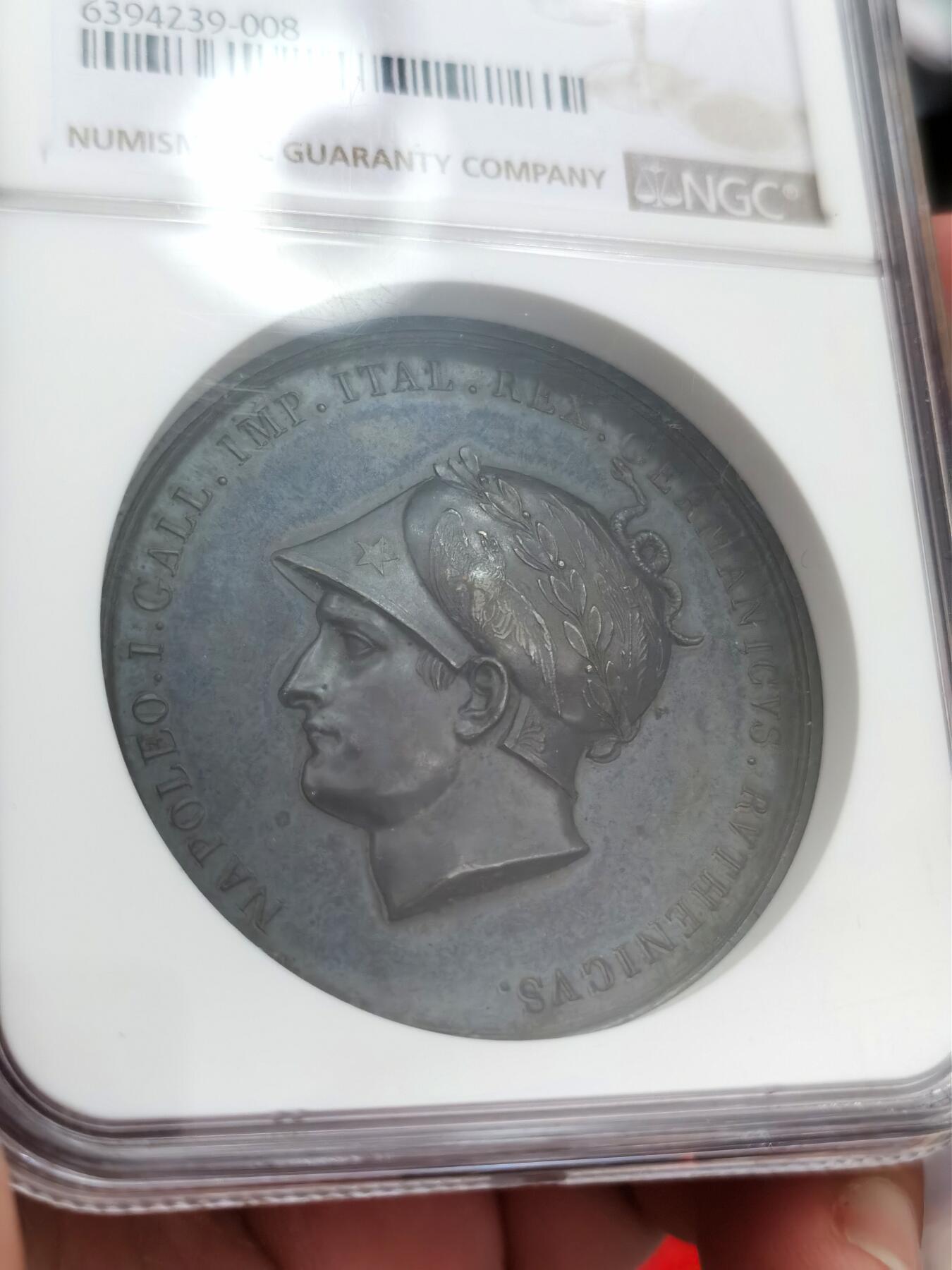 博洋堂世界钱币拍卖第086期（全场包邮） NGC AU58BN 1805年拿破仑占领维也纳纪念铜章，精美巧克力包浆！