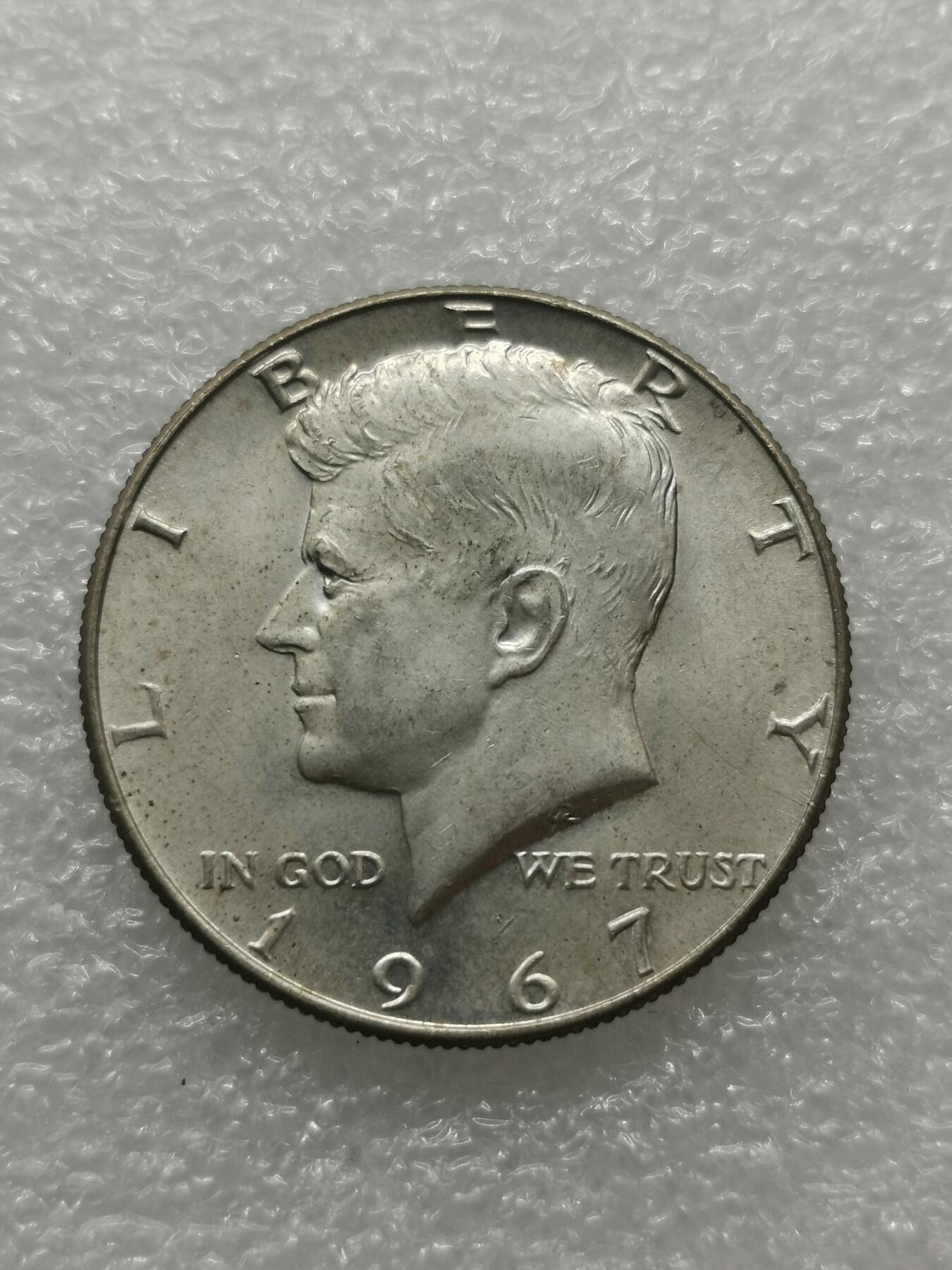 四叶草钱币 首拍 散币小银币 美国1967年肯尼迪50分银币