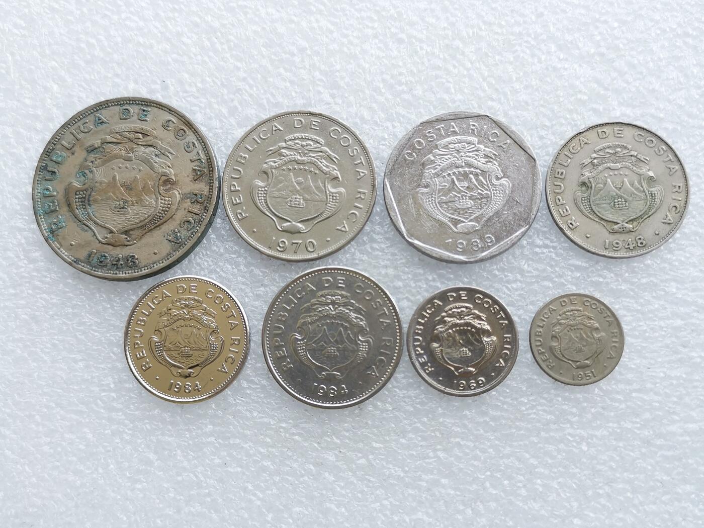 第一海外回流一元起拍收藏 散币专场 第106期 哥斯达黎加硬币8枚