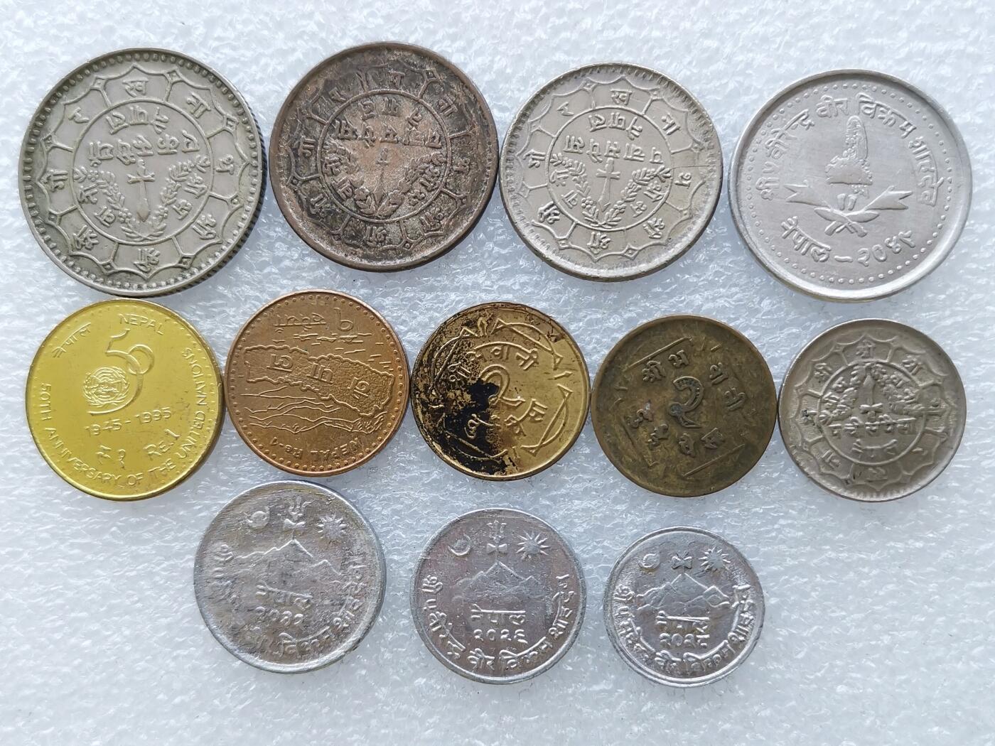 第一海外回流一元起拍收藏 散币专场 第106期 尼泊尔硬币12枚