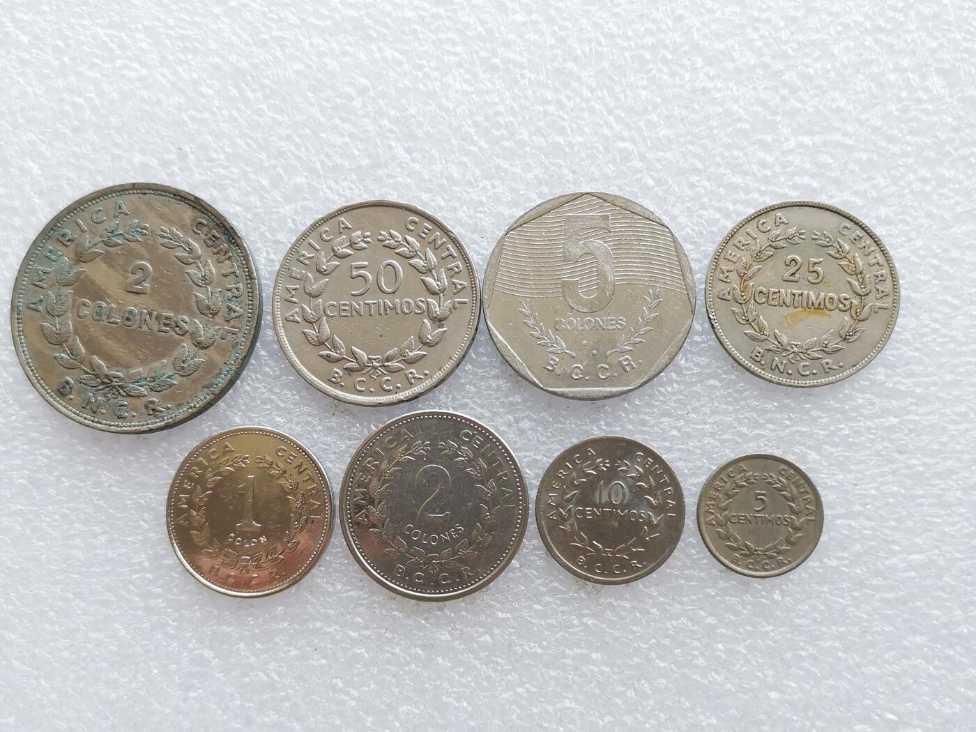 第一海外回流一元起拍收藏 散币专场 第106期 哥斯达黎加硬币8枚