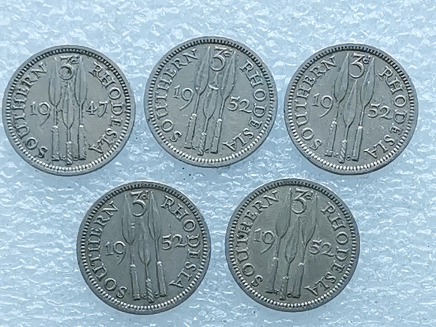 第一海外回流一元起拍收藏 散币专场 第106期 英属南罗得西亚1947/52年乔治六世3便士