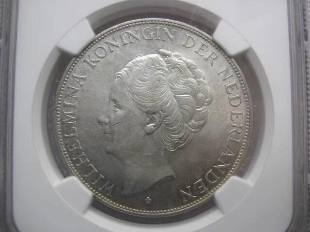 【深发版】NGC-MS61荷兰1938年威廉明娜2-1/2盾克朗银币