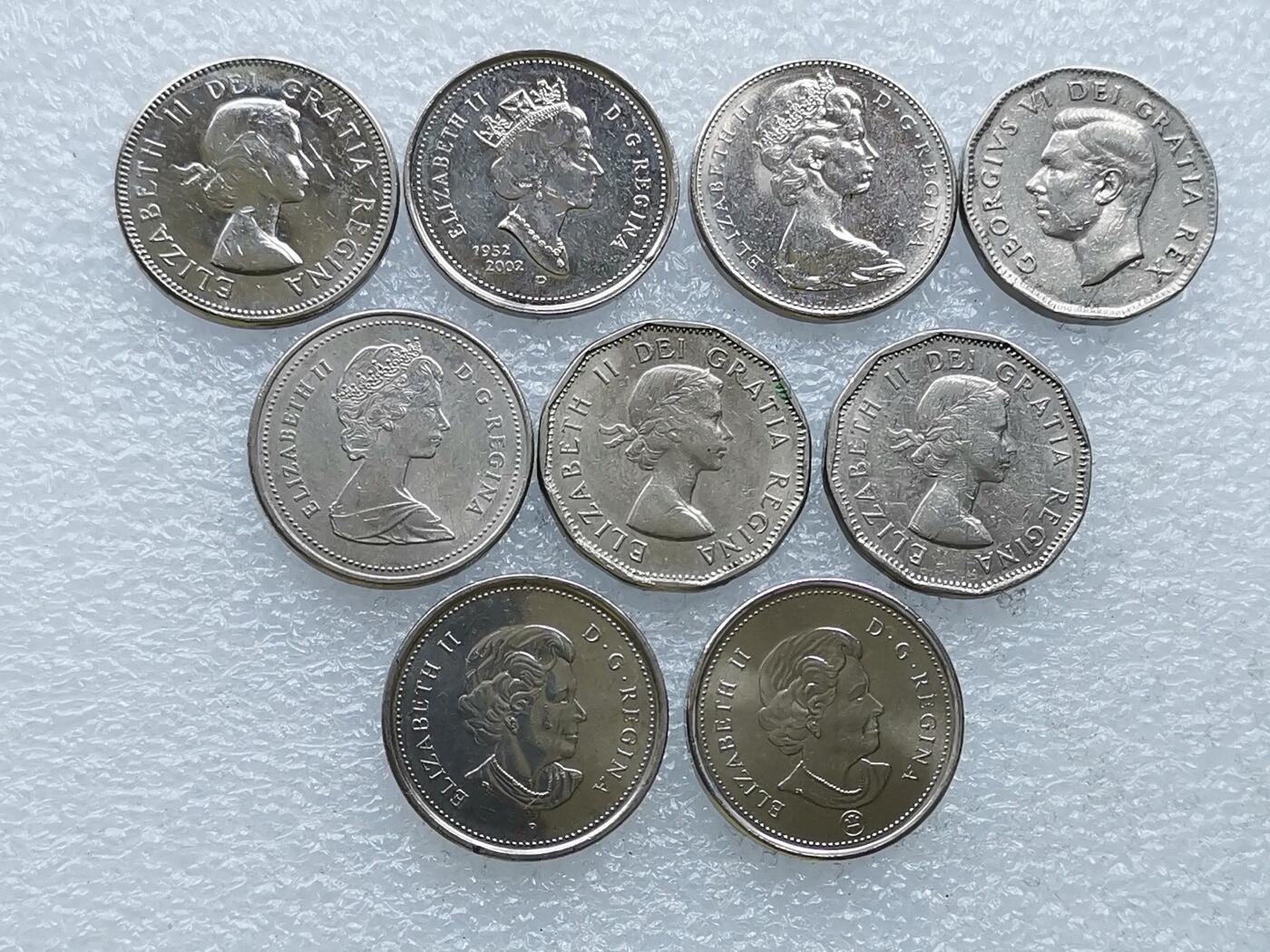 第一海外回流一元起拍收藏 散币专场 第106期 加拿大5分海狸 9枚