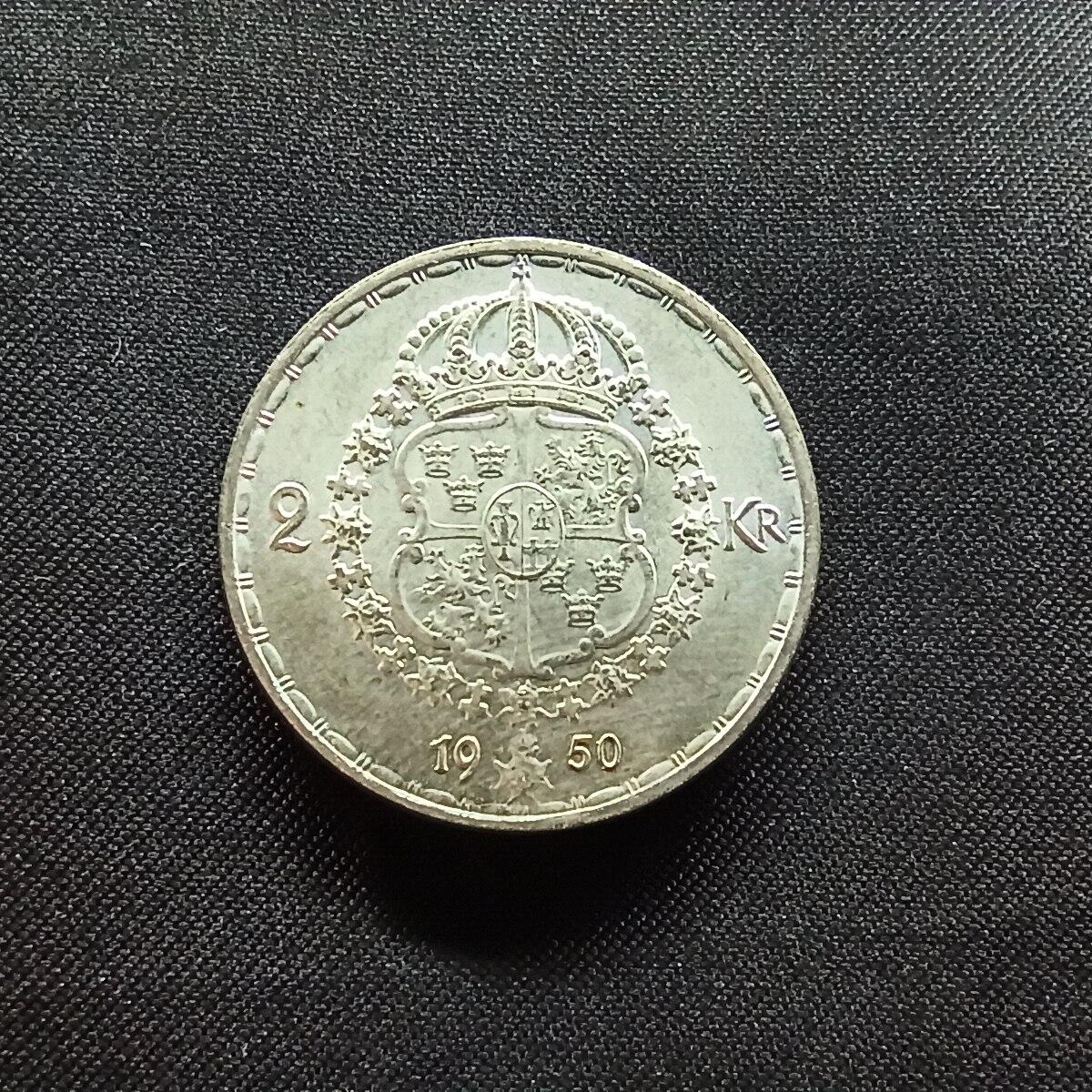 邮泉阁限时拍卖第十三场 各国硬币专场（注意看介绍，硬币在国外谨慎参拍） 瑞典1950年2克朗0.400银币14克