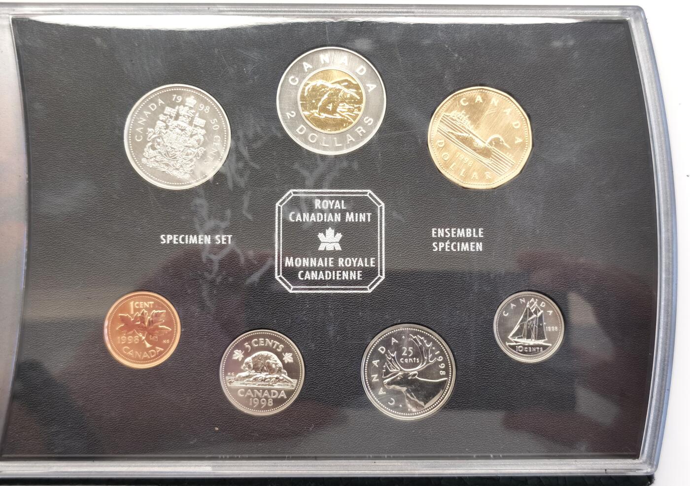 博洋堂世界钱币拍卖第086期（全场包邮） 加拿大1998年精制磨砂套币  细节见图  盒证全