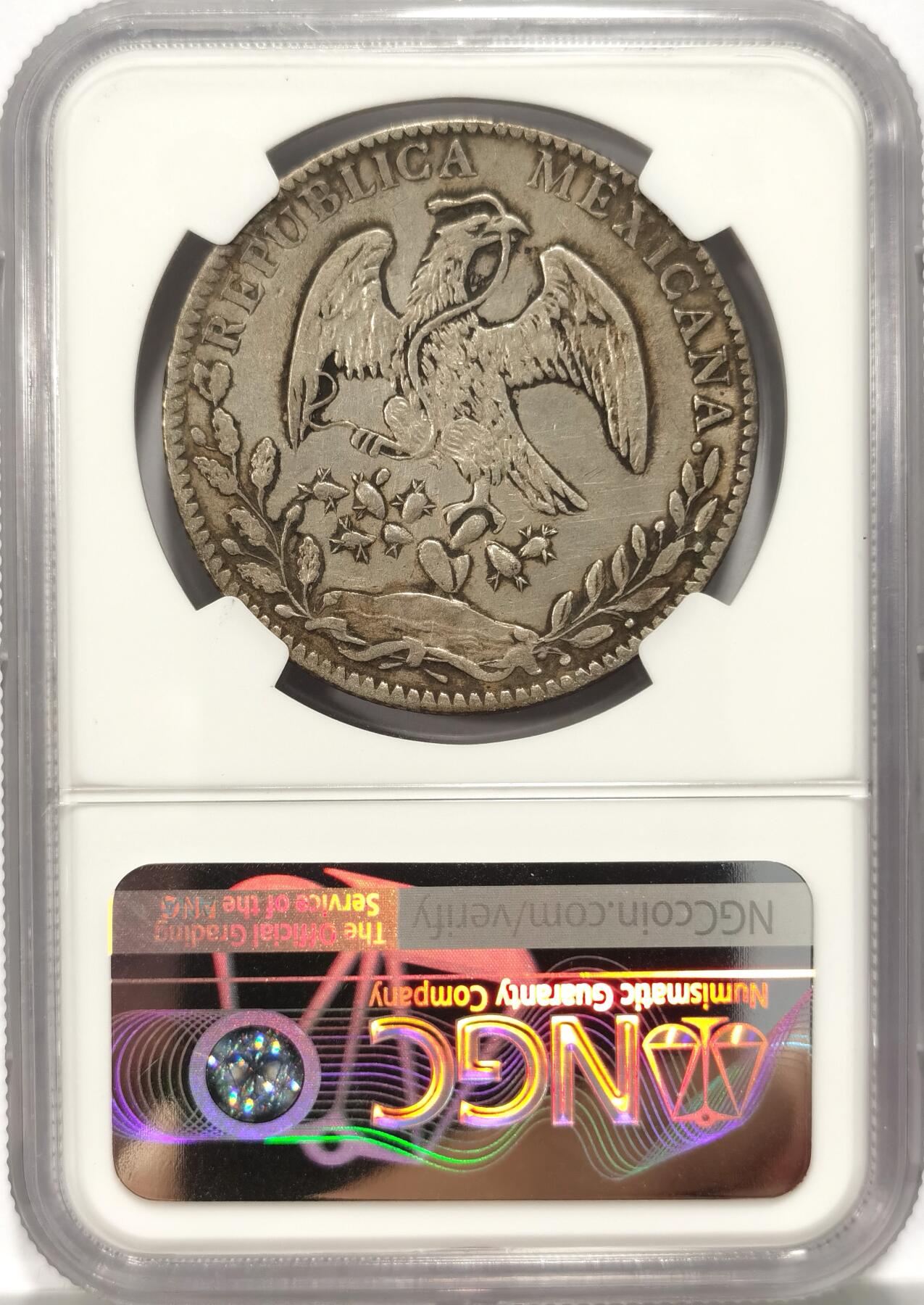 博洋堂世界钱币拍卖第086期（全场包邮） NGC AU 墨西哥1880年Cn JD版花边鹰洋，少见库利亚坎厂中期