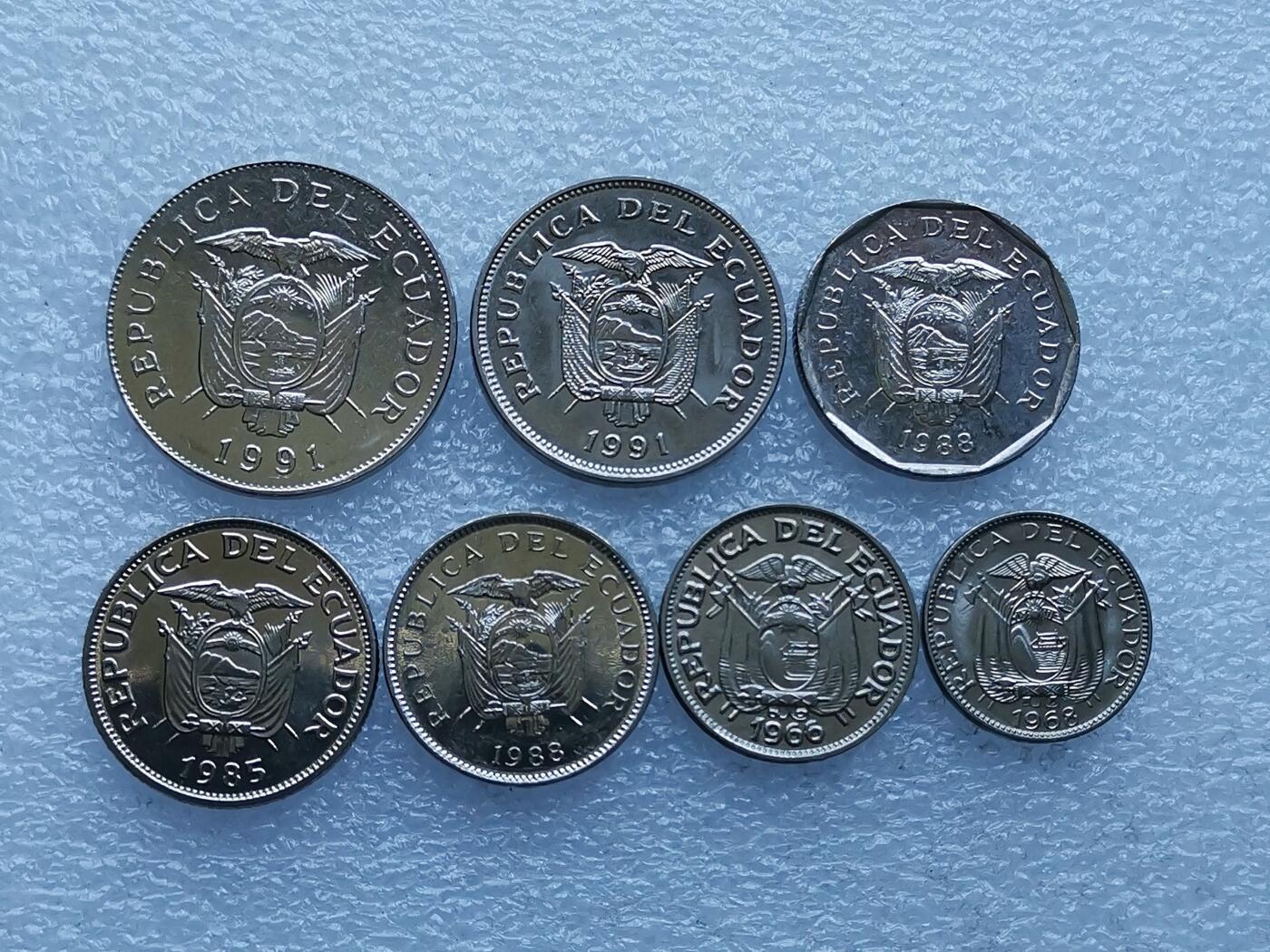 第一海外回流一元起拍收藏 散币专场 第106期 厄瓜多尔硬币 7枚